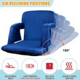thumbnail image 3 of Stadium Seats for Bleachers, Bleacher Seats with Back Support 6 Reclining Positions, Armrests, Portable Folding Stadium Chairs with Padded Cushion, 3 of 4