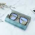 thumbnail image 5 of Portable Leather Spectacle Case Hard Shell, Compression-Resistant Sunglasses Bag, Lightweight unisex Spectacle Case(Light blue), 5 of 6