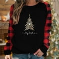 thumbnail image 1 of Sharpies Costumes de Noël en Liquidation, T-Shirt Ample Imprimé d'Hiver pour Femmes, Blouse à Manches Longues, Haut Décontracté à Col Rond/rouge, (S), 1 of 7