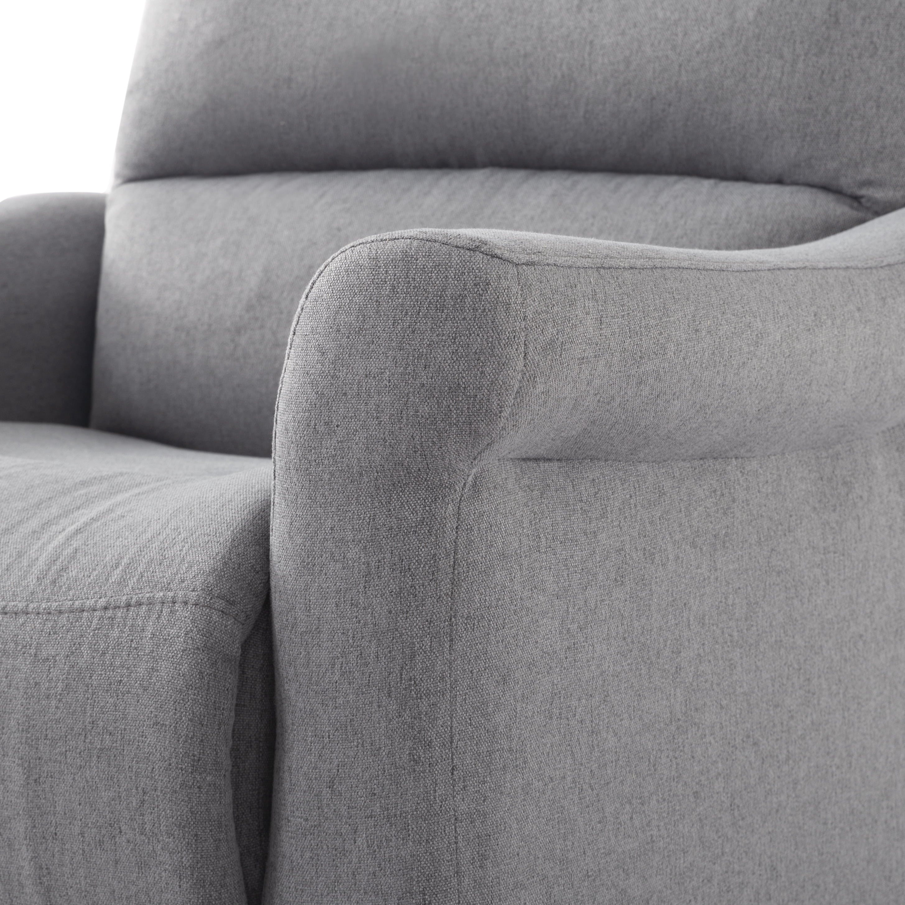 BSHTI 31.89” Linen Fabric Manual Recliner Chair, Single Sofa Recliner with Adjustable Backrest for Ergonomic Comfort Seating for Living Room & Office(Grey)