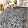 thumbnail image 6 of World Rug Gallery Contemporary Flowers Weather Resistant Reversible Indoor/Outdoor Area Rug - Gray 5'x7', 6 of 7