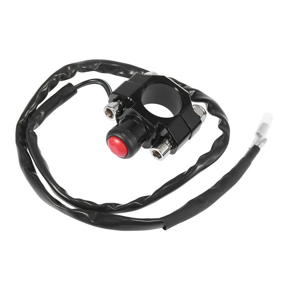 Universal Motorcycle Engine Start Stop Switch Button with Black Backplate Red Button