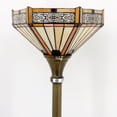 thumbnail image 6 of Torchiere Lamp Tiffany Floor LED Uplight 66" Tall Industrial Bronze Pole Vintage Boho Stained Glass Mission Hexagon Retro Standing Corner Bright Light Living Room Kids Bedroom Farmhouse WERFACTORY, 6 of 7