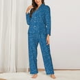 thumbnail image 2 of Naloa Blue Star Print Pajamas for Women Set, Womens Pajama Sets, Lounge Sets for Women, 2pjs for Women-Large, 2 of 7