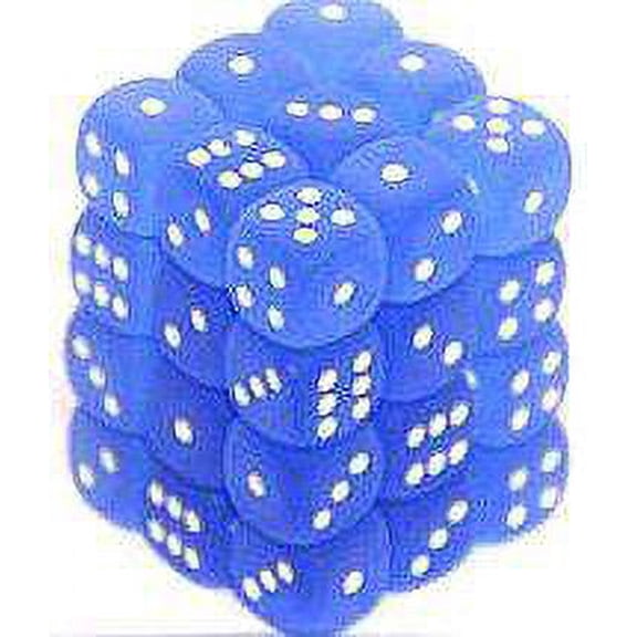 Chessex 6-Sided d6 Frosted Dice Pack (Blue & White)