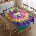 thumbnail image 2 of Rainbow Tie Dye Radial Pattern Rectangle Tablecloth 60"x84",Waterproof Polyester Rectangle Table Cloth, Wipeable Spillproof Polyester Tablecloth for Dining, Camping, Indoor and Outdoor, 2 of 5
