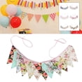 thumbnail image 2 of Cartoon Print Fabric Bunting 12 Pennant Flags Wedding Party Decoration Banner, 2 of 5