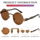 thumbnail image 5 of Gafas de Sol AIEYEZO Steampunk Redondas con Montura Metálica 100% UV400, 5 of 6