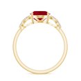 thumbnail image 3 of Oval Cut Prong Set Ruby Engagement Solitaire Ring for Women 925 Sterling Silver Yellow Gold Plated Moissanite Side Stone Ring Size 6, 3 of 4
