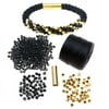 Refill - Deluxe Beaded Kumihimo Bracelet -Black/Gold - Exclusive Jewelry Kit
