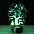 3D Night Light LED Illusion Desk Table Lamp Halloween Decorative Tree 7