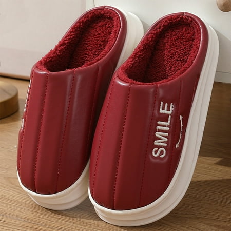 

Weloille Women s Thermal Slippers Soft And Comfortable Furry Warm Fleece Lined Slippers With Non-slip Grippers Women s Home Bedroom Slippers