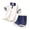 Navy, variant on Kids School Uniform Set Girls Boys 2 Piece Shorts Set Color Block Collared Shirts Summer Casual Outfits Purple, 4 Years