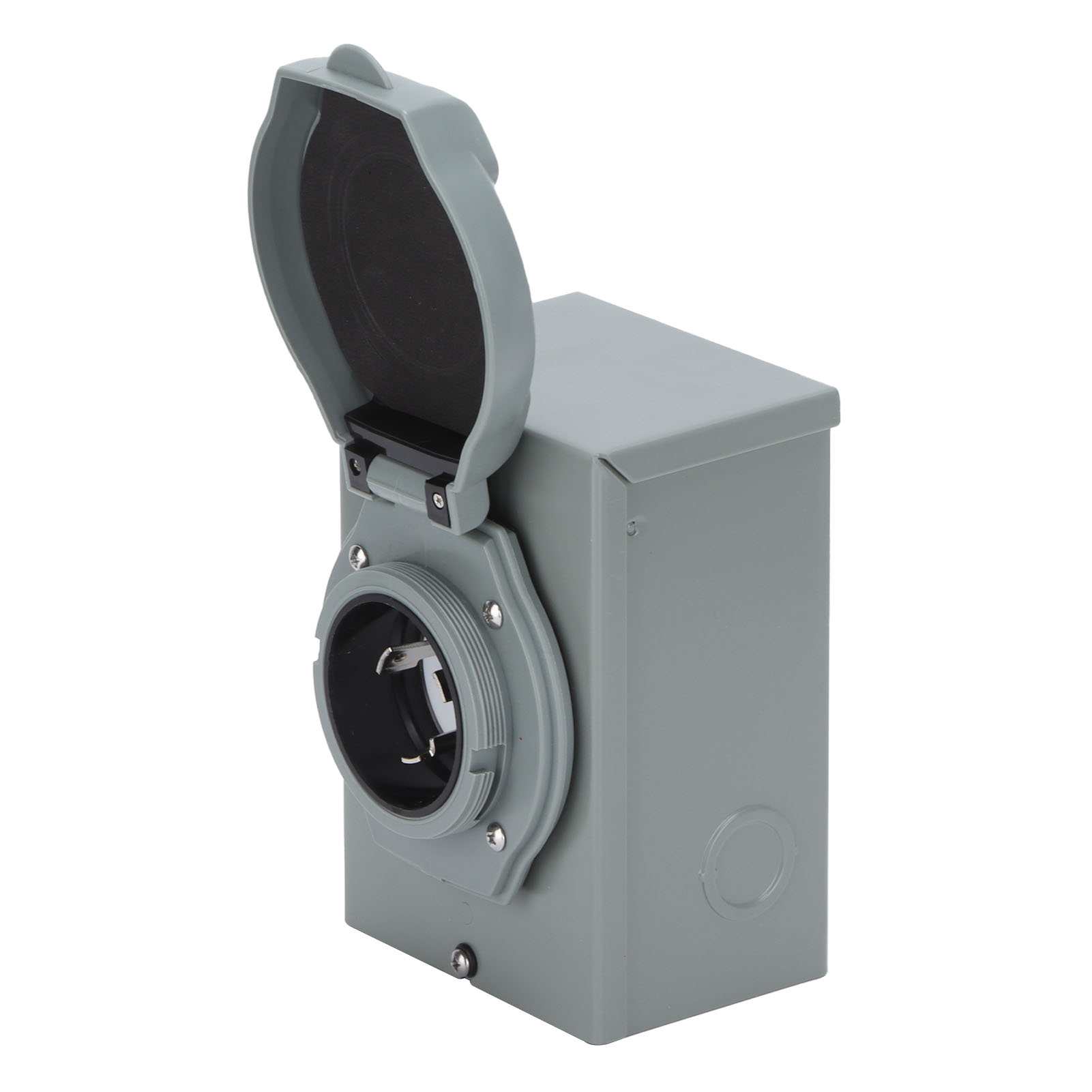 RV Power Inlet, 30A Power Inlet Waterproof Plug Lock Inlet With Back