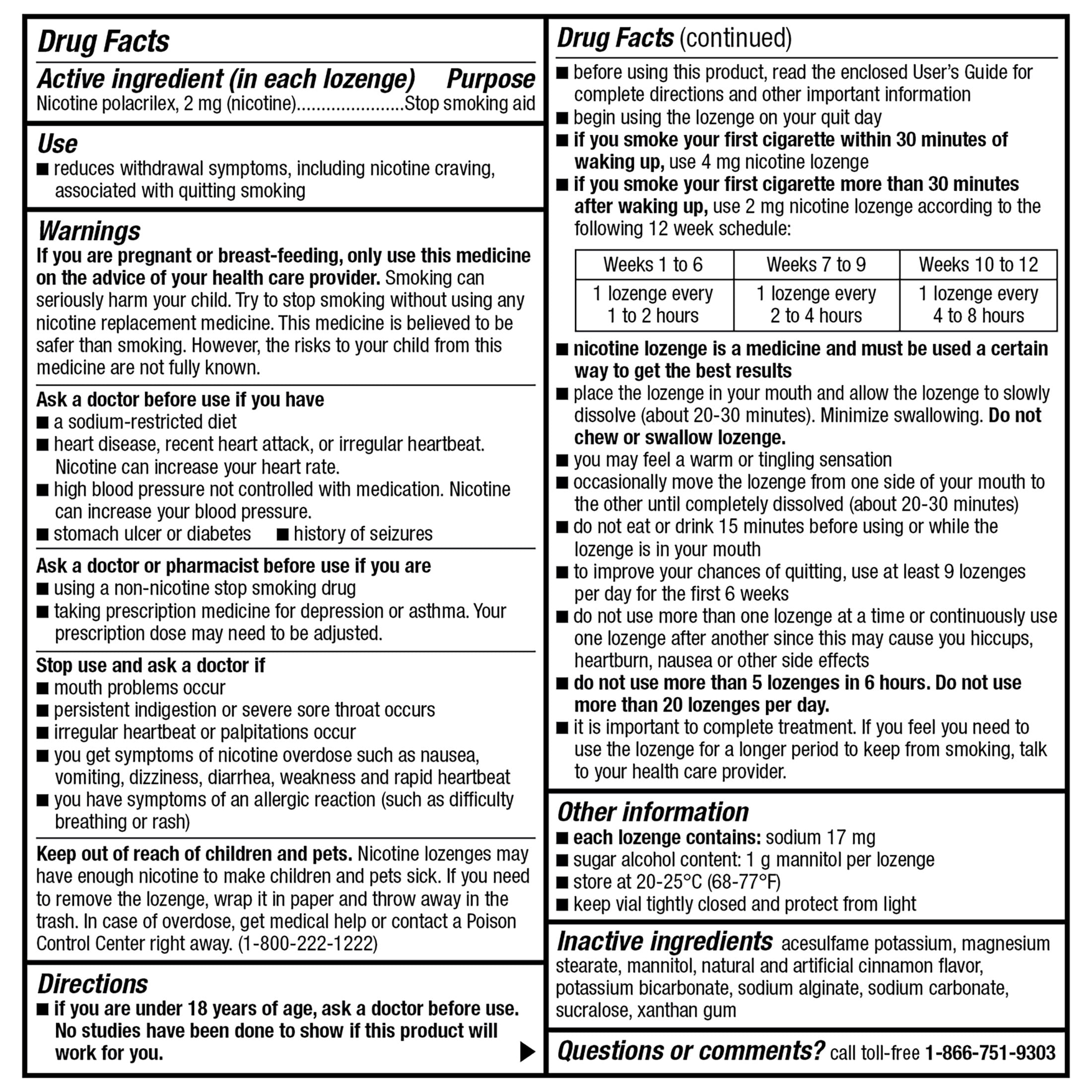 Equate Nicotine Lozenge 2 mg, Cinnamon Flavor, 108 Count – Stop Smoking Aid