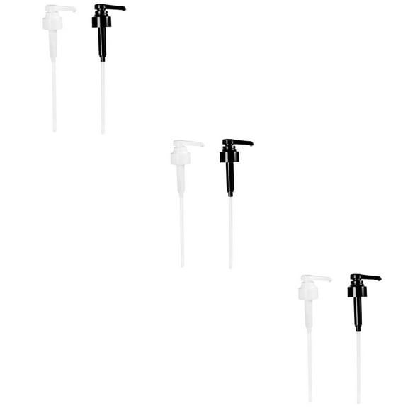 3-Pack Black Lotion Pump with Press Caps for Creamer, Syrup, Foaming Dispenser Bottles