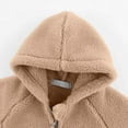 thumbnail image 3 of WhouRiu Toddler Boy Coat Thickened Warm Full Zip Long Sleeved Hooded Coats Winter Soft Cozy Jackets Brown,Sized 3-4, 3 of 4