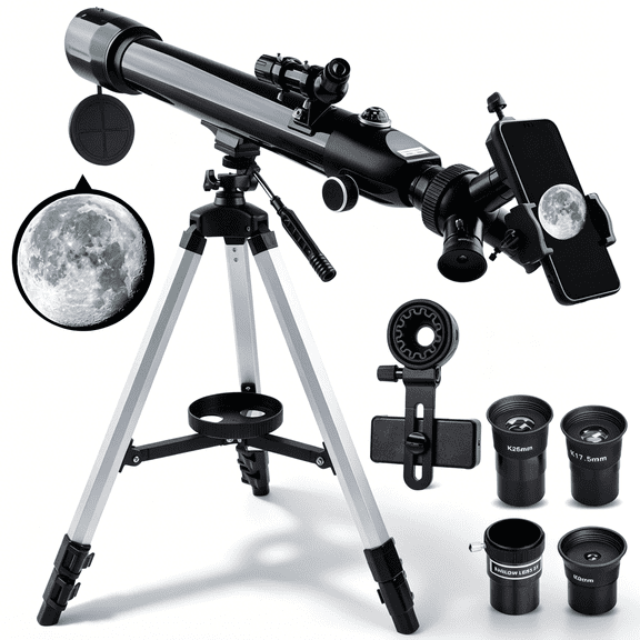 Telescope for Adults with 3 Rotatable Eyepieces, 700mm HD High Powered Astronomy Telescope, 70mm Large Aperture Optics Telescope for Moon Viewing, Outdoor Scenery Watching