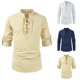 thumbnail image 3 of Mens Slim Fit Casual Shirt Long Sleeves Breathable T Shirts Soft Top Tether, 3 of 8