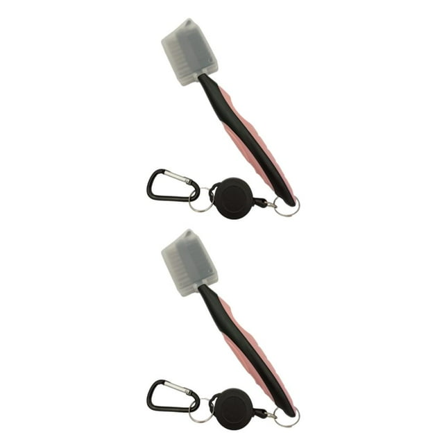 Cepillo para palos de golf Greeniant 2Conjunto ergonómico de mano color Rosa con Tapa
