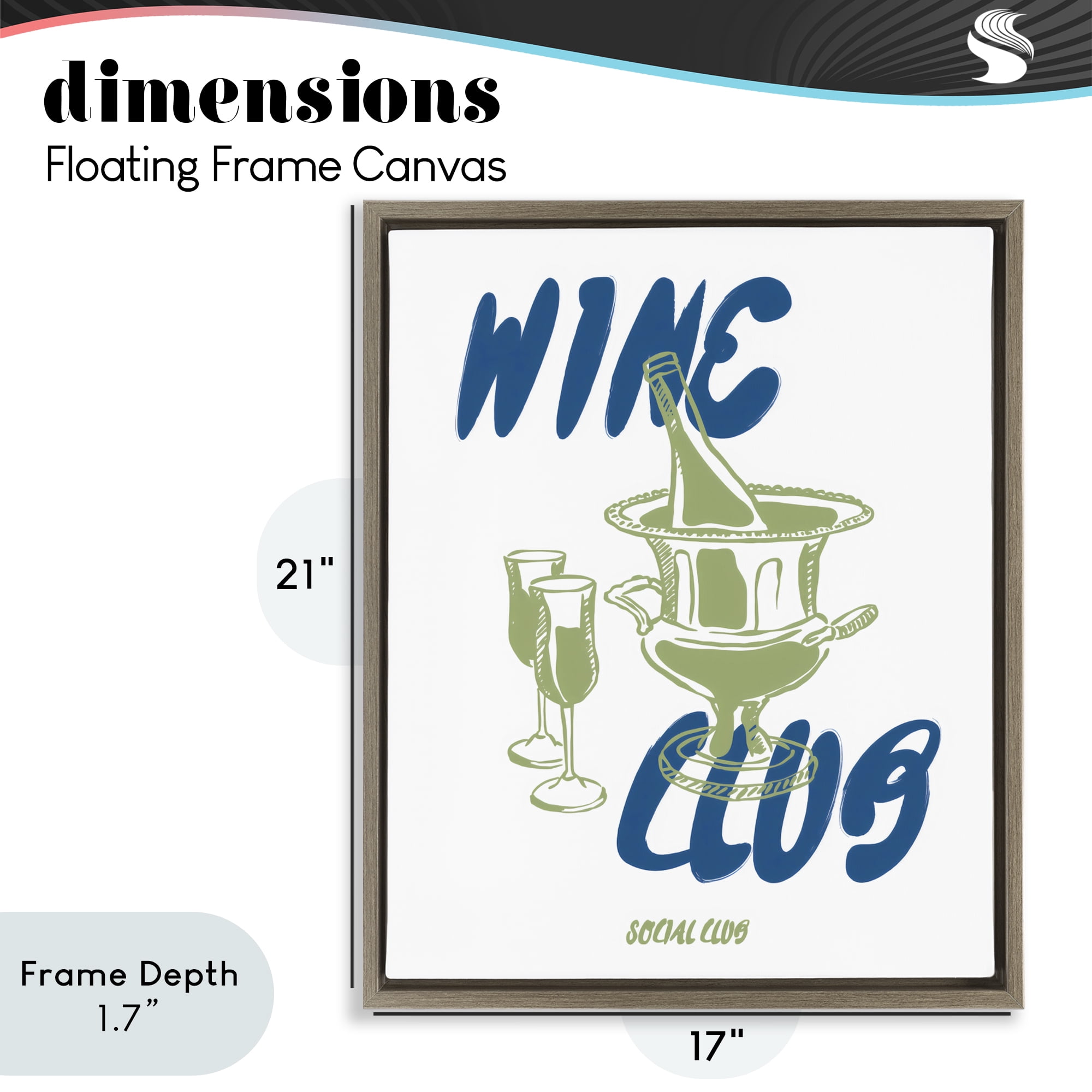 Stupell Industries Wine Club Social Evening Toast Brown Framed Floater Canvas Wall Art, design by The Prints Vibe