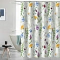 thumbnail image 4 of Floral Shower Curtain Flower Shower Curtain Plant Shower Curtain with Hooks Botanical Shower Curtains for Bathroom 72" x 72", 4 of 7