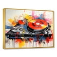 Designart "Pop Art DJ's Turntable Groove III" Fashion Framed Wall Art