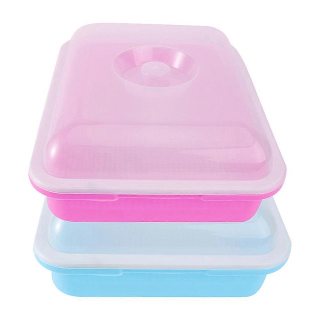 Planting Accessory Sowing Tray Rectangular Shape Covered Design Indoor Planting Cucumbers Tomatoes 32.00X25.50X12.00CM Ventilation 2 Sets