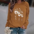 thumbnail image 2 of WZXFASHION Haut Ample pour Femmes Automne et Hiver Manches Longues Col Rond Imprimé Chandail Décontracté sous-Vêtements Thermiques en Liquidation, 2 of 4