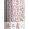 thumbnail image 6 of Farmhouse Pink Sheer Curtains 108 Inch Length 2 Panels Set for Living Room/Bedroom, Vintage Flower Leaf Botanical Plant Curtain Sheers Drapes Rod Pocket Curtains Window Treatment Set 52''x108''x2, 6 of 7