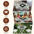 thumbnail image 7 of Green Gray Boho Round Tablecloth, Fitted Table Cover with Elastic for 36"-44" Round Tables, Southwestern Ethnic Abstract Geometric Table Cloth Outdoor Indoor Dinning Party Waterproof Tablecloths, 7 of 7