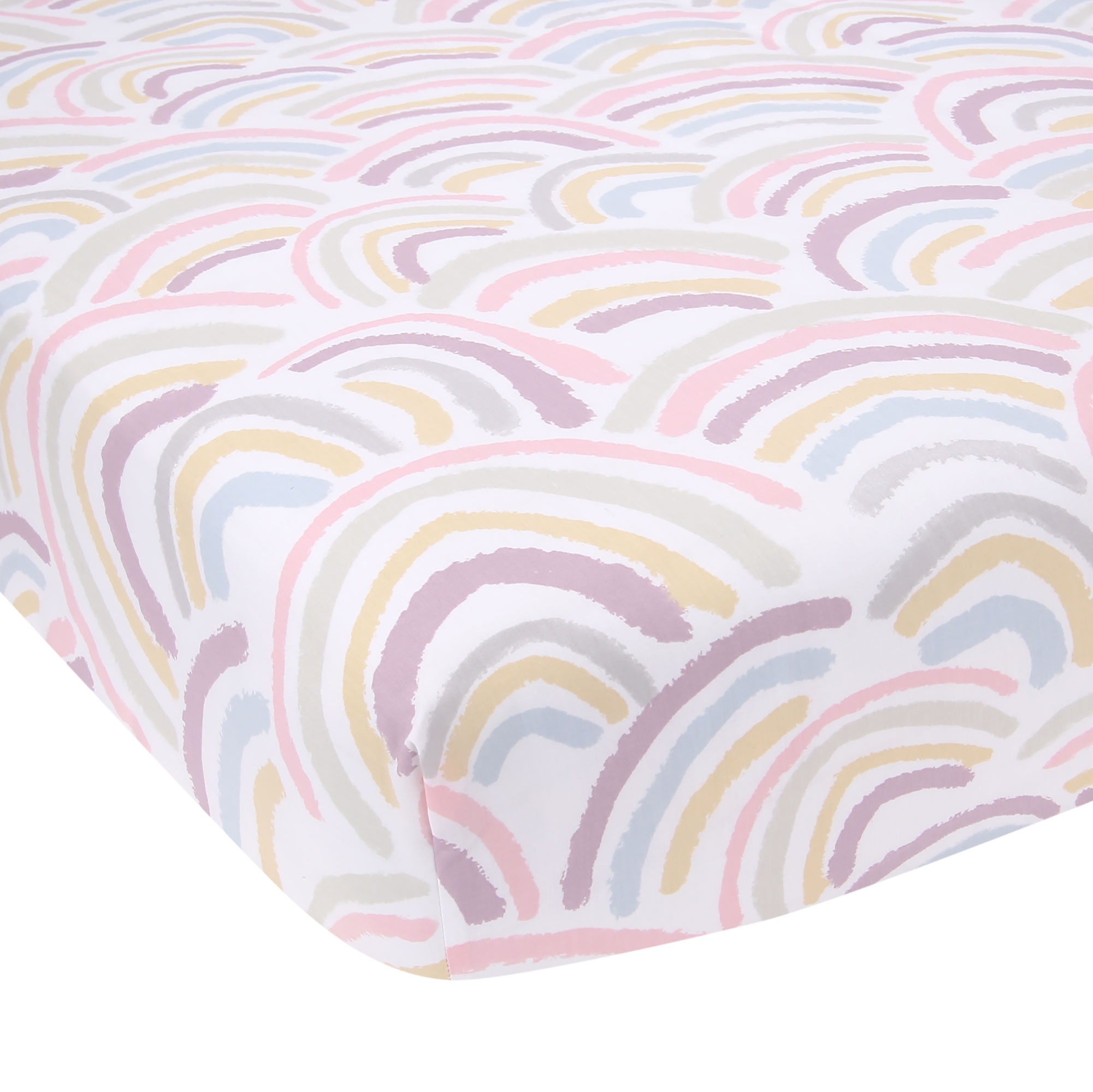 Lambs & Ivy Signature Rainbow 100% Organic Cotton Breathable Fitted Crib Sheet