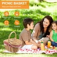 thumbnail image 4 of Cesta de Picnic Mimbre Estilo Campestre con Tapa, Asa y Forros para Picnics, Fiestas Barbacoas, 4 of 9