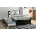 thumbnail image 2 of Aukfa Twin Bed with Trundle - Wooden Platform Bed Frame for Kids Teens - Espresso, 2 of 8