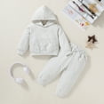 thumbnail image 2 of Younger Tree Toddler Fall Outfits for Girl Boy Long Sleeve Hoodie Top and Long Sweatpants Set Toddler Sweatsuit for 2-3T, 2 of 8
