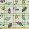thumbnail image 2 of Ambesonne Nautical Fabric by the Yard Upholstery, Colorful Seashells Pattern, 3 Yards, Pale Eggshell and Multicolor, 2 of 5