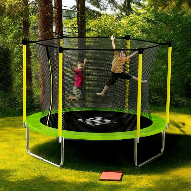 SKOK 8FT Trampoline for Kids and Adults 800LBS Weight Capacity Recreational Trampoline with Safety Enclosure Net