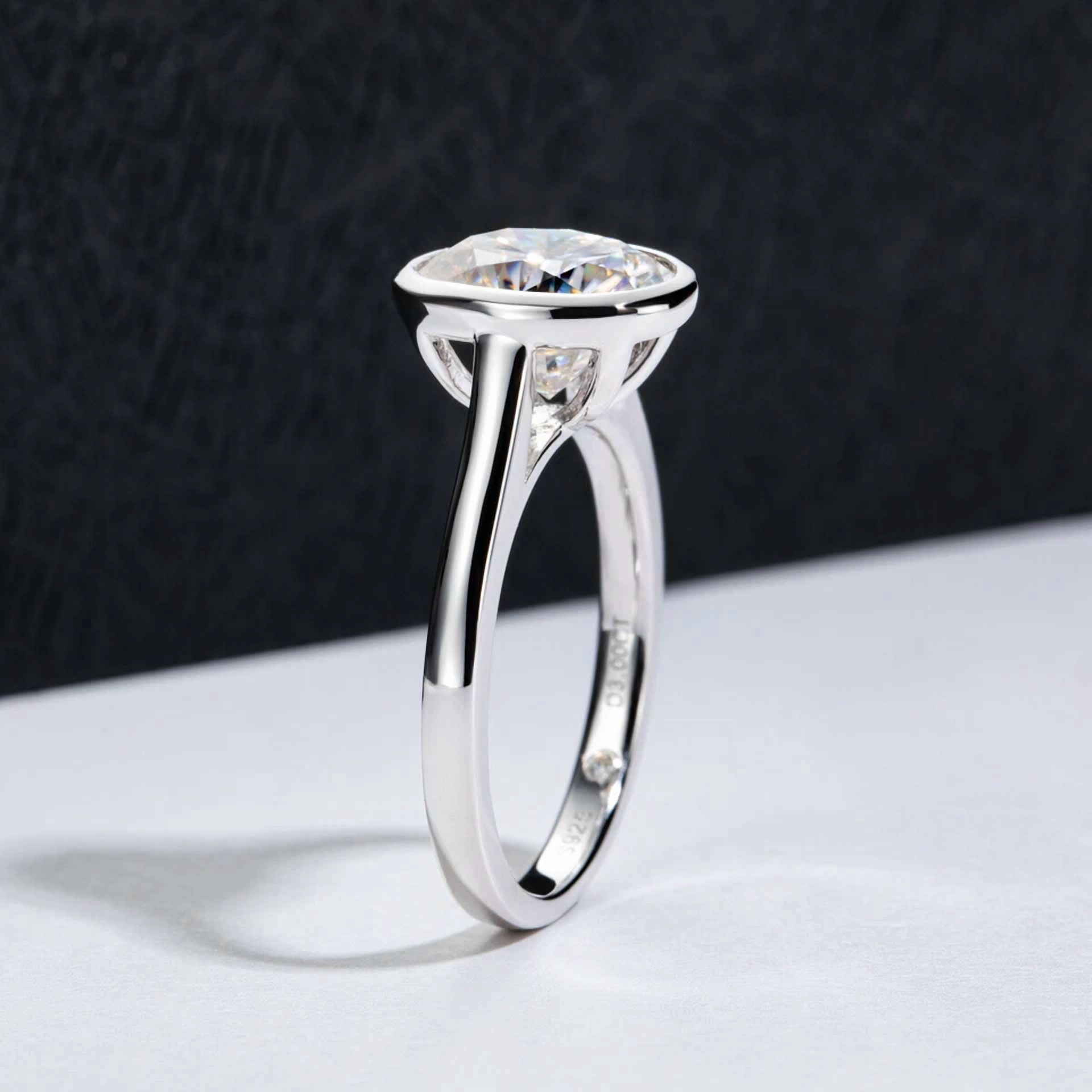 "3Ct Oval Cut Moissanite Engagement Ring for Women – D Color VVS1 Solitaire Eternity Band"