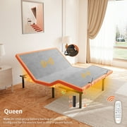 ESHINE Queen Adjustable Bed Frame - 12 inch Hybrid Memory Foam Mattress, with Massage, Wireless Remote, USB, Under Bed Night Light, Head and Foot Incline