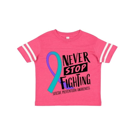 

Inktastic Never Stop Fighting Suicide Prevention Awareness Ribbon Gift Toddler Boy or Toddler Girl T-Shirt
