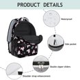thumbnail image 4 of Unicorn and Heart Black Pattern Backpack for School, Cute School Bag with Adjustable Shoulder Straps and Padded Back, 15.3"x11"x6.7", 4 of 5