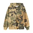 thumbnail image 3 of Xyxonk Hoodies for Girls Graphic Camo Leaf Print Long Sleeve Hoodies Kids Hooded Sweatshirts with Pocket Casual 10-12 Years Pullover Trendy Clothing Gold 140, 3 of 4