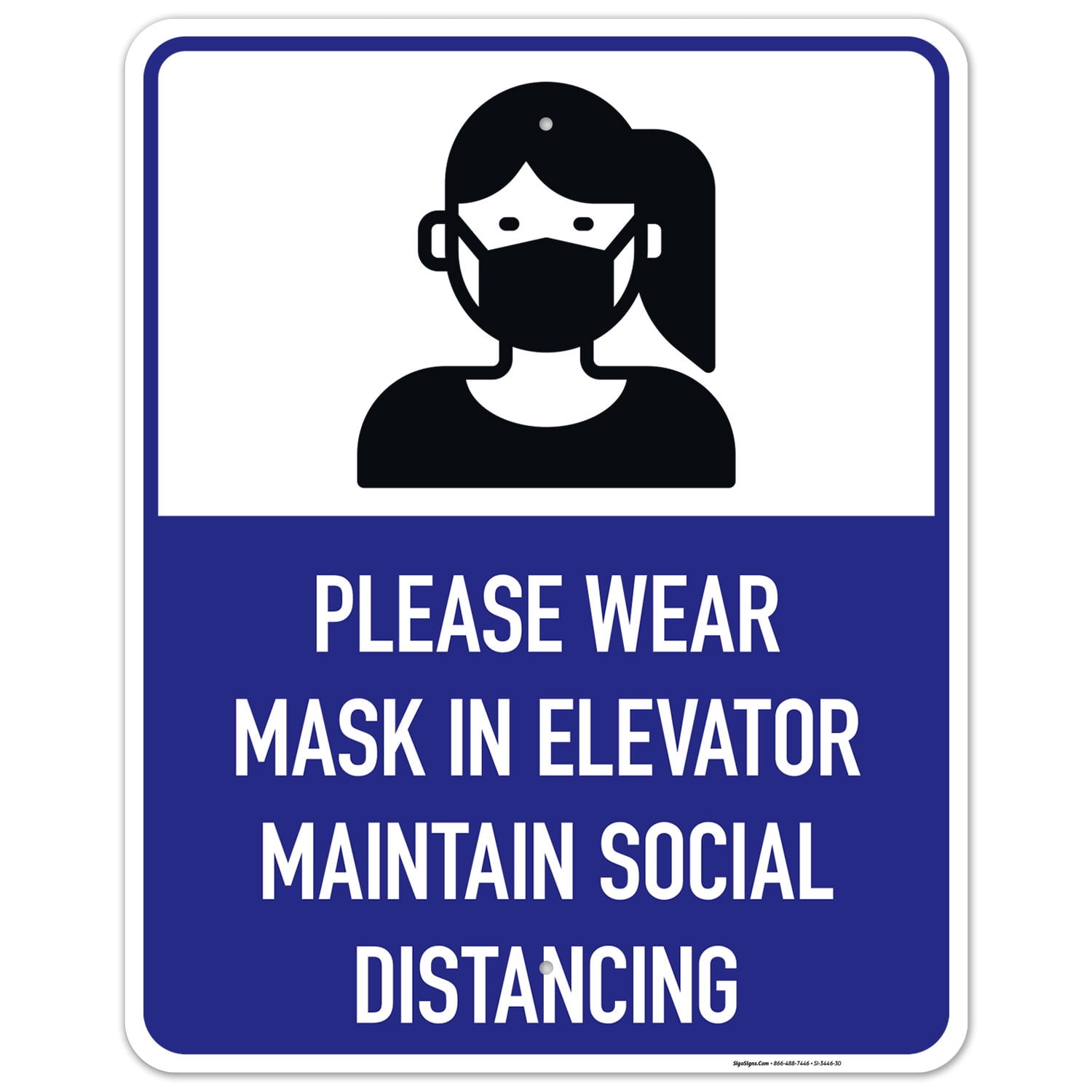 Face Covering Sign, Please Wear Mask In Elevator, Social Distancing ...
