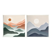Stupell Industries Mountainous Landscape Flowing Stream River Modern Design Painting Unframed Art Print Wall Art, Set of 2, Design by JJ Design House LLC