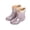 Gray, variant on Women's Fleece Lined Rain Boots Foldable Waterproof PVC Non Slip Warm Garden Rain Booties for Rainy Days