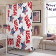 thumbnail image 5 of Independence Day Star Shower Curtain, 72" x 84", Patriotic USA Flag Red Blue Star Fireworks Waterproof Bathroom Curtain Washable Shower Curtain Set with 12 Hooks, 5 of 9