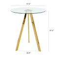 thumbnail image 5 of Holaki Stylish Green Velvet Design, Gold-Plated Metal Legs, Round Tempered Glass Countertop, Car Chair Cover, Suitable for Bars, Restaurants, Bedroom Bar Chairs, (Set of 3), 5 of 15
