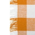 thumbnail image 4 of CC Home Furnishings Heavyweight Checkered Fringed Cotton Table Runner - 72" - Pumpkin Spice and, 4 of 8