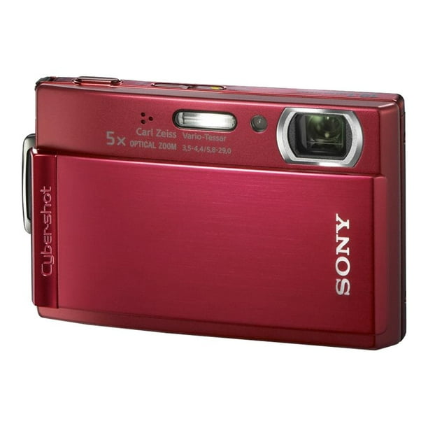Figuur was draad Sony Cyber-shot DSC-T300/R - Digital camera - compact - 10.1 MP - 5x  optical zoom - Carl Zeiss - red - Walmart.com