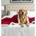 thumbnail image 3 of Beddora Luxury Flannel Sherpa Throw Blanket – 50” x 60” – Ultra-Soft & Warm – 450 GSM Plush Reversible Fleece – Cozy Winter Couch or Bed Blanket – Wine, 3 of 8